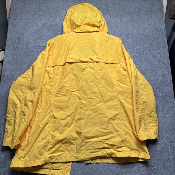 Lands End Youth Hooded Yellow Rain Jacket 1X 16-18 Waterproof Outdoor‎ Coat - Picture 10 of 13